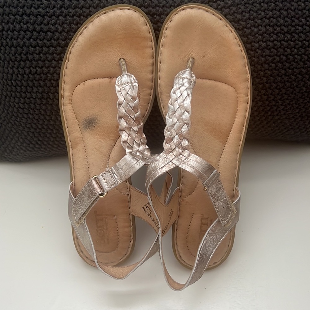 Born gold braided sandals